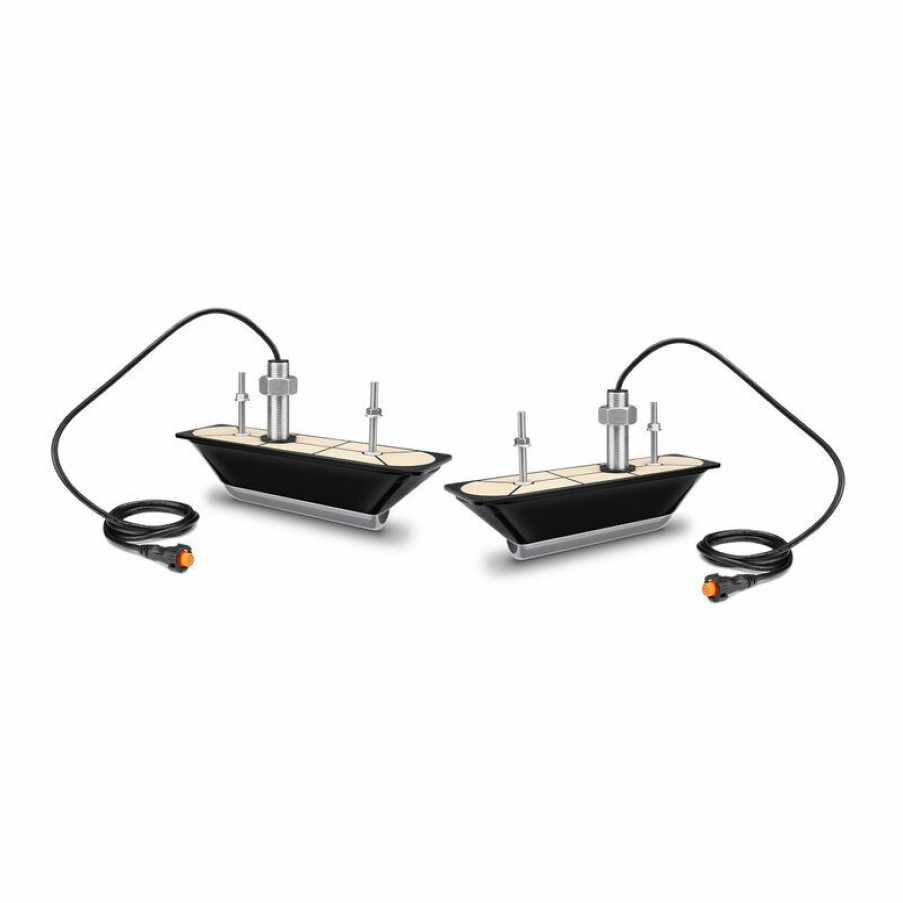 Sonar * | Garmin Gt30-Thp Thru-Hull Chirp Clearvu And Sidevu Transducer Pair